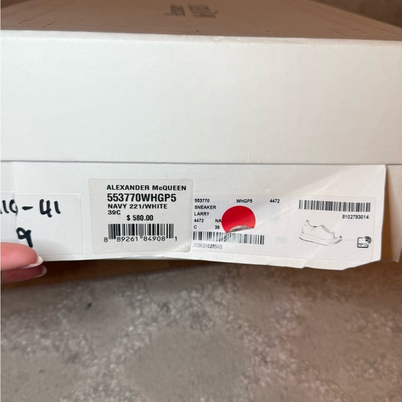 Alexander McQueen Navy and White Sneakers - Picture 9 of 9